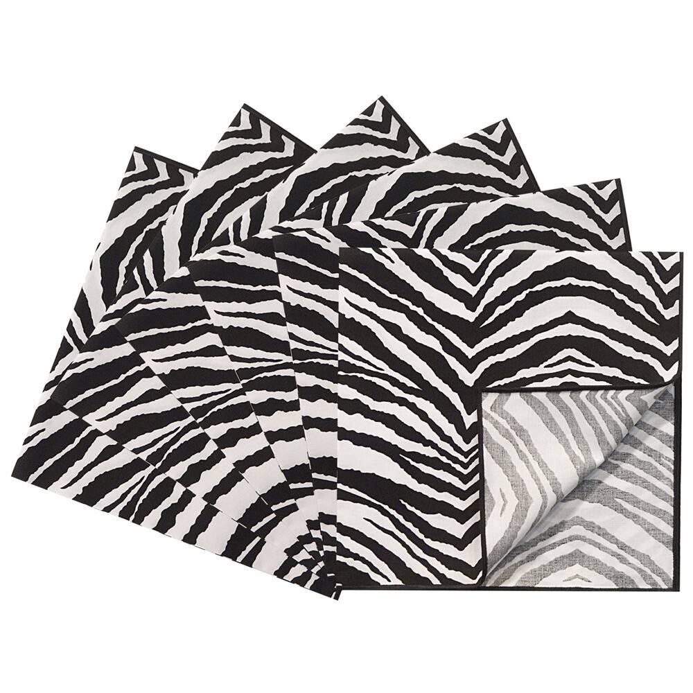 Rose Tree Black & White Jungle Napkins (Set of 6)