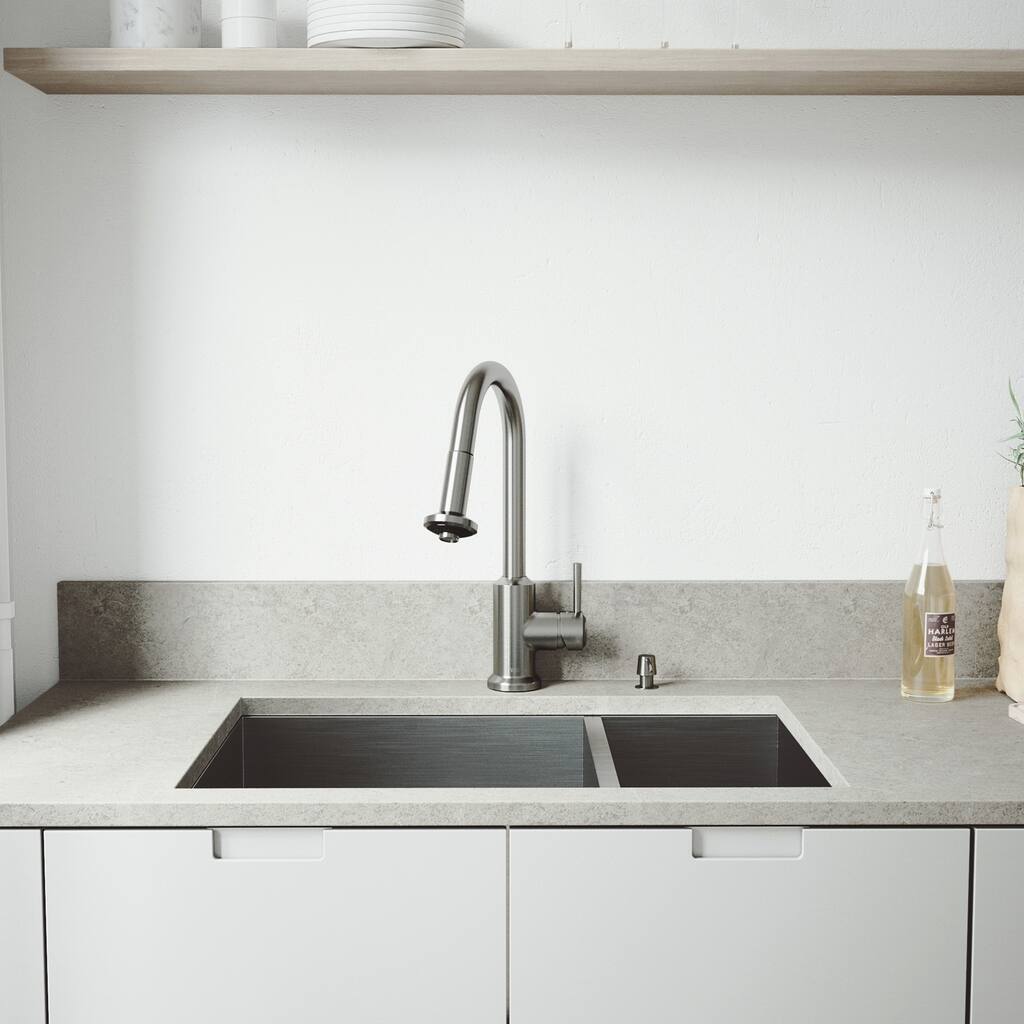 VIGO Endicott 29-inch Undermount Kitchen Sink and Astor Faucet Set