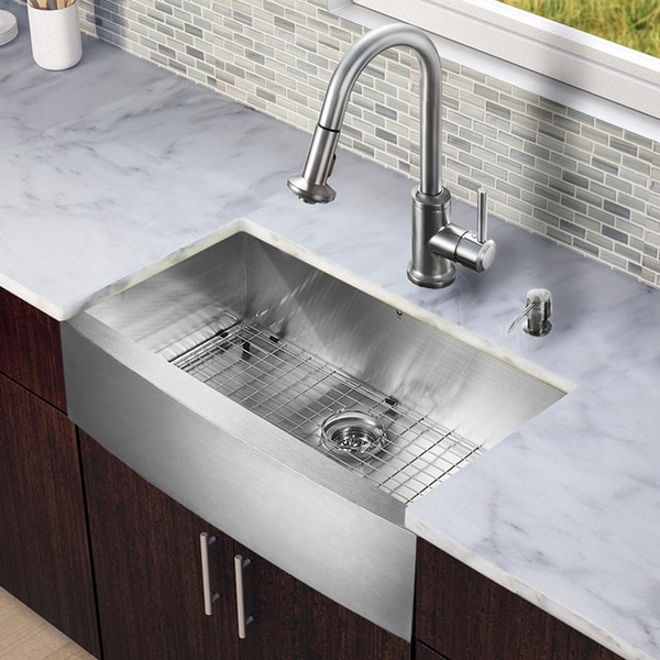 Vigo All in one 33 inch Farmhouse Stainless Steel Kitchen Sink and Faucet Set ebeeacbc 0dd5 4e3f 98d3 0d49085d24f4_600