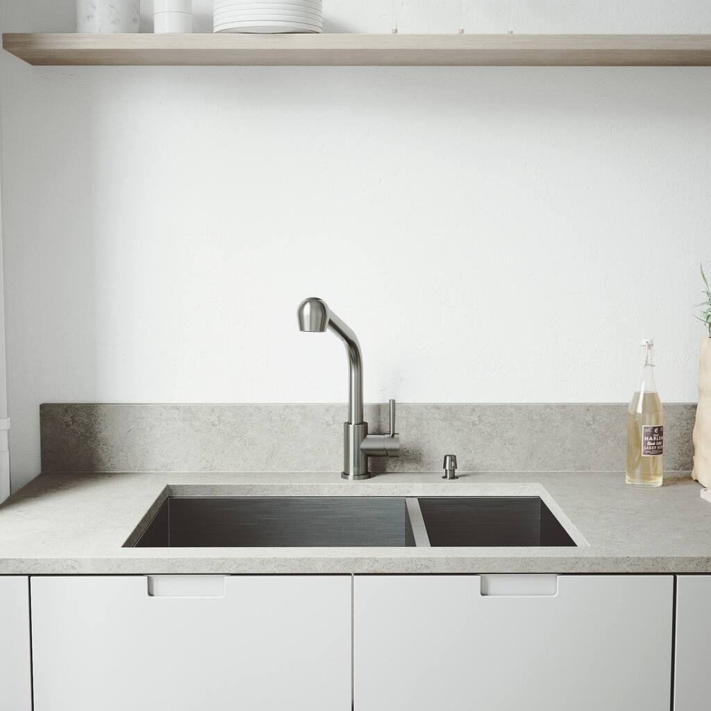 VIGO Endicott Stainless Steel Kitchen Sink and Avondale Faucet Set