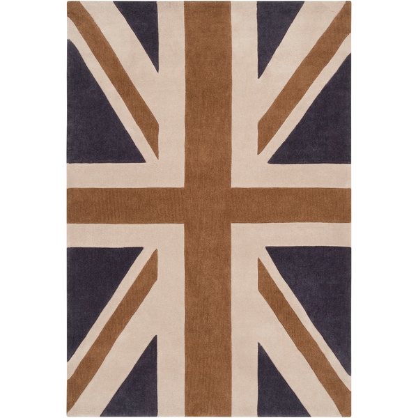 Hand tufted Afligem1 Dark Blue Union Jack Rug (2' x 3') Accent Rugs