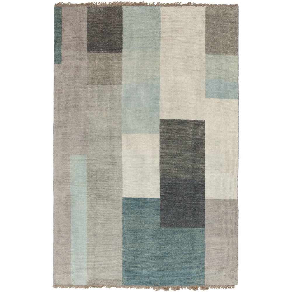 Hand knotted Xico Green Wool Geometric Rug (2 X 3)