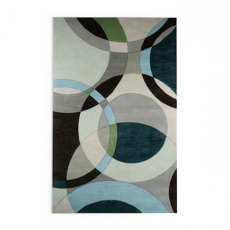 Mayflower Handmade Modern Circles Wool Area Rug