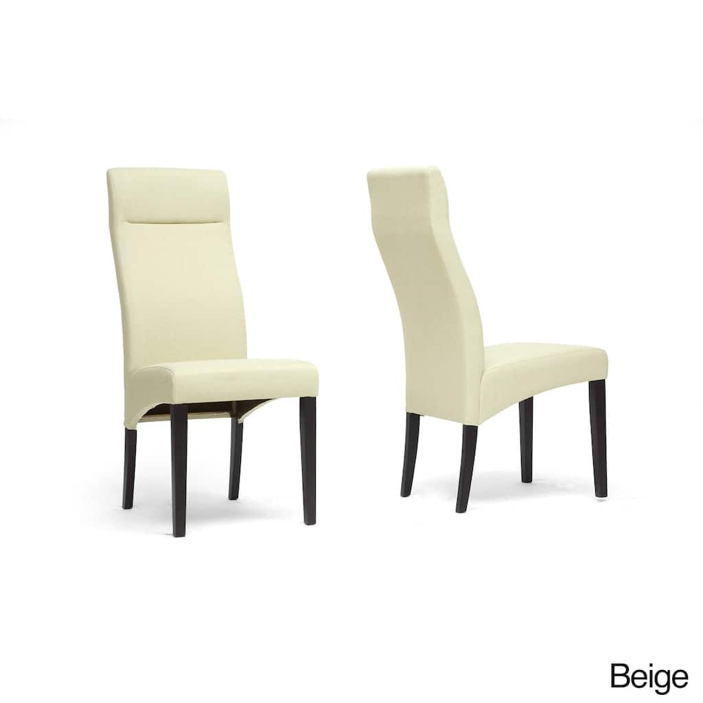 Deborah Beige Linen Modern Dining Chairs (Set of 2)