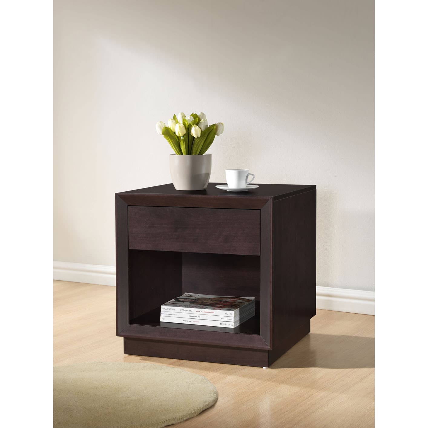 Girvin Brown Modern Nightstand Today $95.99 4.3 (10 reviews)