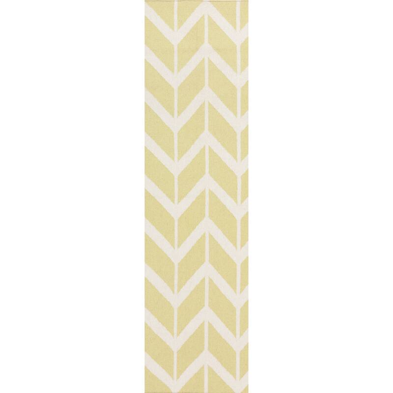 Hand-woven Aubel Pear Wool Area Rug - 2'6" x 8' Runner - 2'6" x 8' Runner