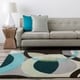 preview thumbnail 33 of 97, Mayflower Handmade Modern Circles Wool Area Rug Blue/Grey - 3' x 12' Runner - Runner/Rectangle