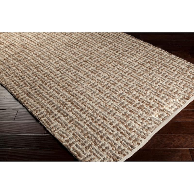 Hand-woven Solid Casual Beige Tampico Wool Area Rug - 8' x 11' - 8' x 11'
