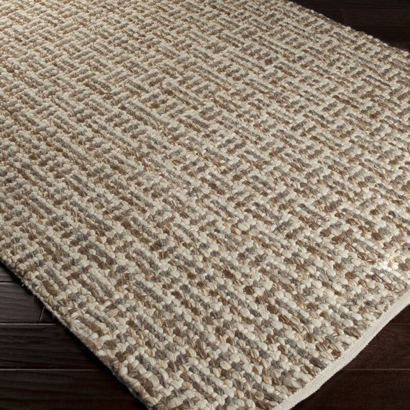 Hand-woven Solid Casual Beige Tampico Wool Area Rug - 8' x 11' - 8' x 11'