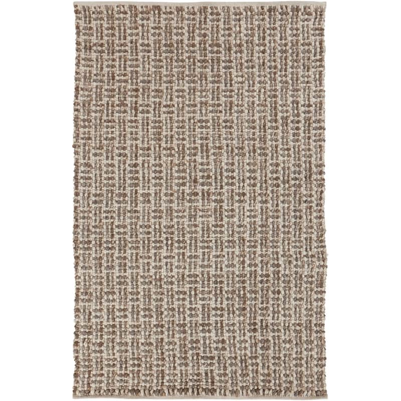 Hand-woven Solid Casual Beige Tampico Wool Area Rug - 8' x 11' - 8' x 11' - 8' x 11' - Brown