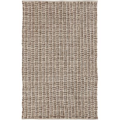 Hand-woven Solid Casual Beige Tampico Wool Area Rug - 8' x 11' - 8' x 11'