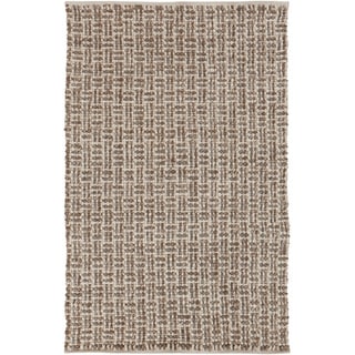 Hand-woven Solid Casual Beige Tampico Wool Area Rug - 8' x 11' - 8' x 11'
