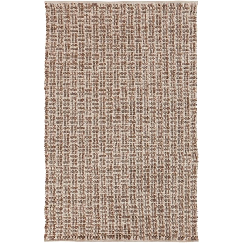Hand-woven Solid Casual Beige Tampico Wool Area Rug - 8' x 11' - 8' x 11'