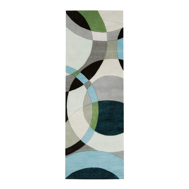 Mayflower Handmade Modern Circles Wool Area Rug