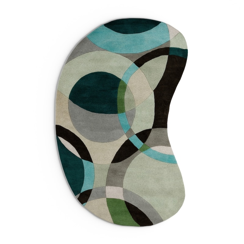 Mayflower Handmade Modern Circles Wool Area Rug