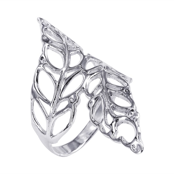 Beautiful Cut Out Leaves Wrap Silver Ring (Thailand) Rings