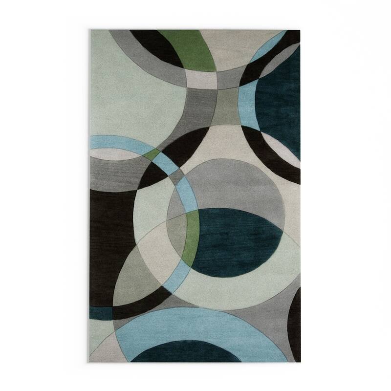 Mayflower Handmade Modern Circles Wool Area Rug