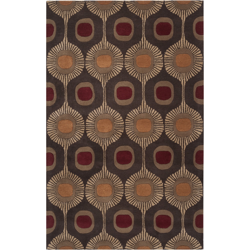 Hand tufted Bastogne Espresso Moroccan Tile Wool Rug (9 X 12)