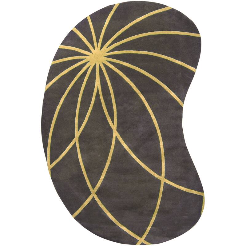 Chamba Handmade Transitional Wool Area Rug - Yellow 8' x 10' Kidney