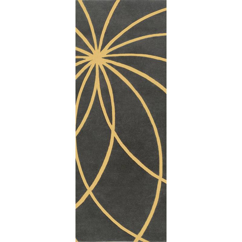 Chamba Handmade Transitional Wool Area Rug - Yellow 2'6" x 8' Runner