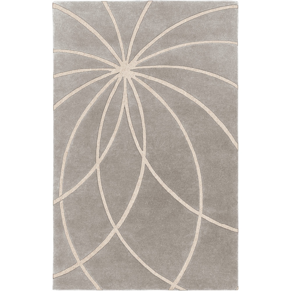 Hand tufted Beernem Dove Grey Floral Wool Rug (76 X 96)