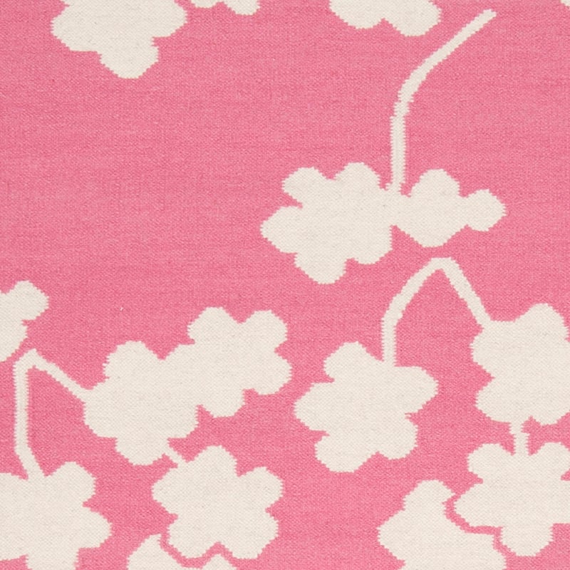 Floral Eklutna Pink Wool Area Rug - 2'6" x 8' Runner - 2' 6" x 8'