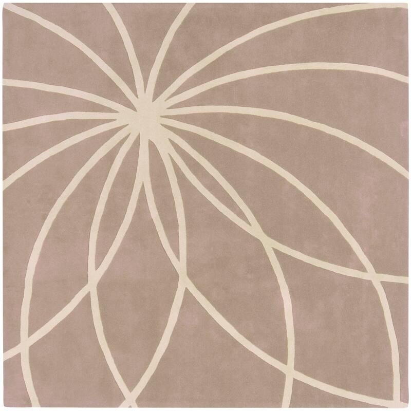 Chamba Handmade Transitional Wool Area Rug - Tan/Cream 9'9" Square