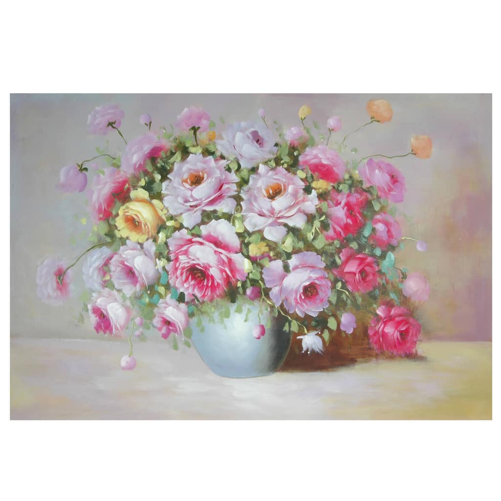 Hand Painted Peonies on Display Canvas (China)