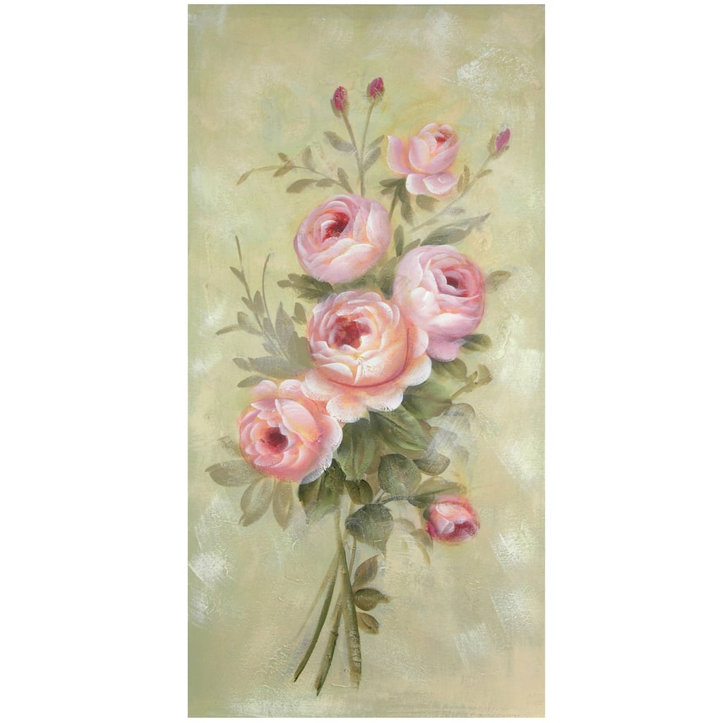 Hand Painted Rustic Roses Canvas (China)