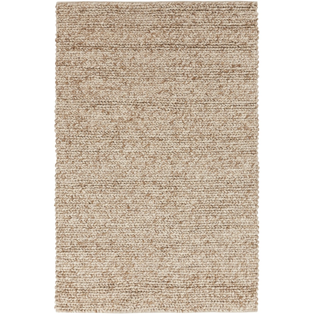 Hand woven Seward Beige Solid Causal Wool Rug (33 X 53)