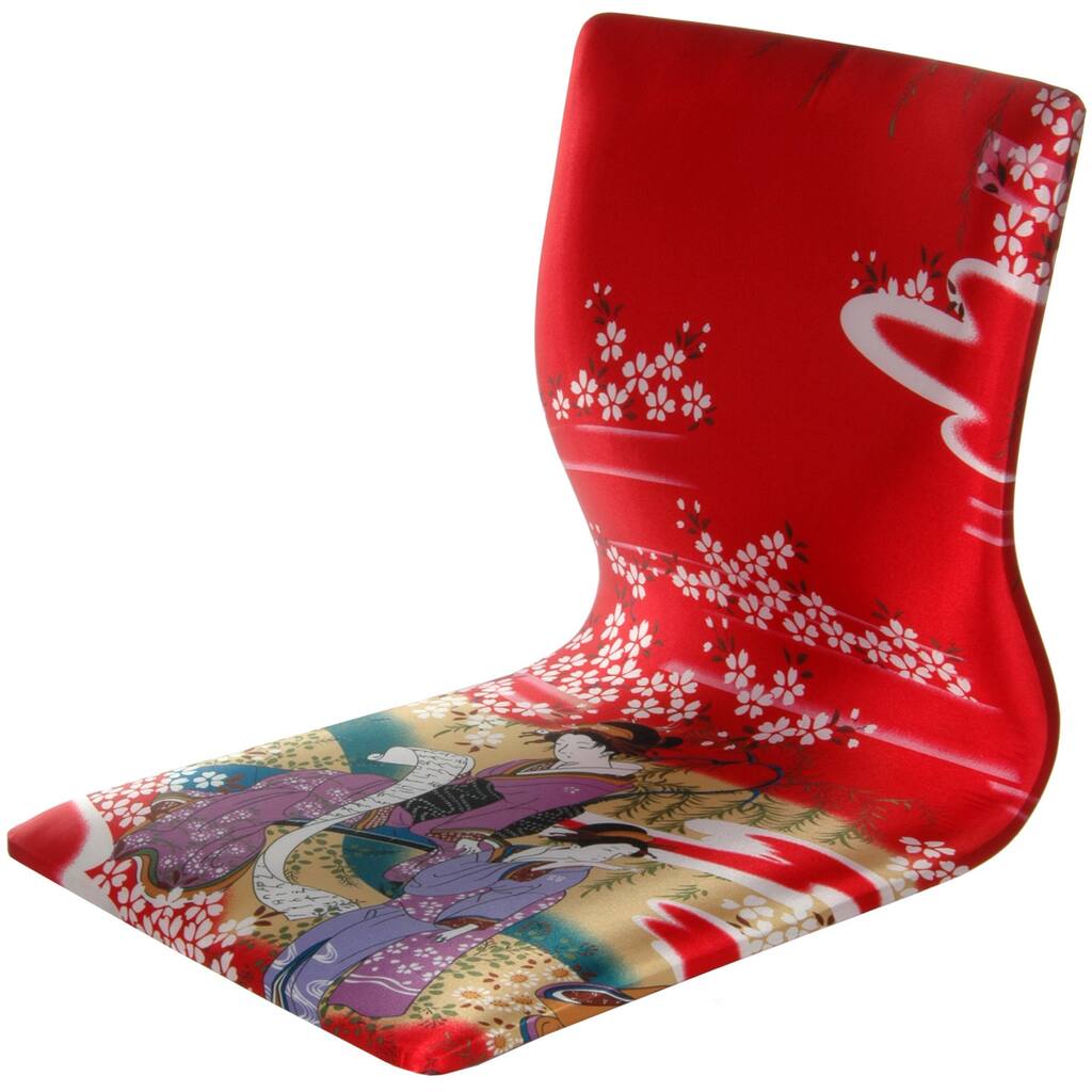 Handmade Tatami Meditation Backrest Chair - Red Geisha (China)