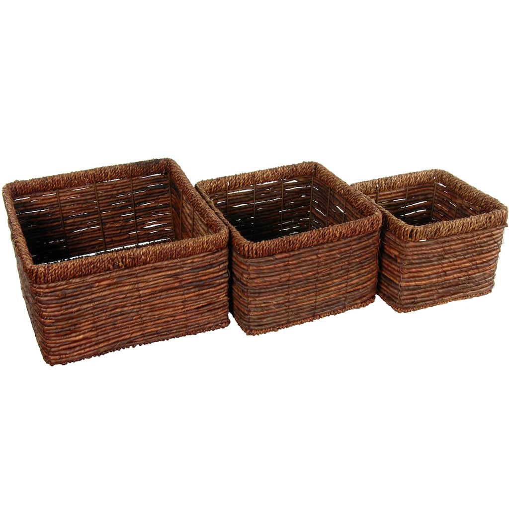 Handmade Hand Woven High Basket Tray (China)