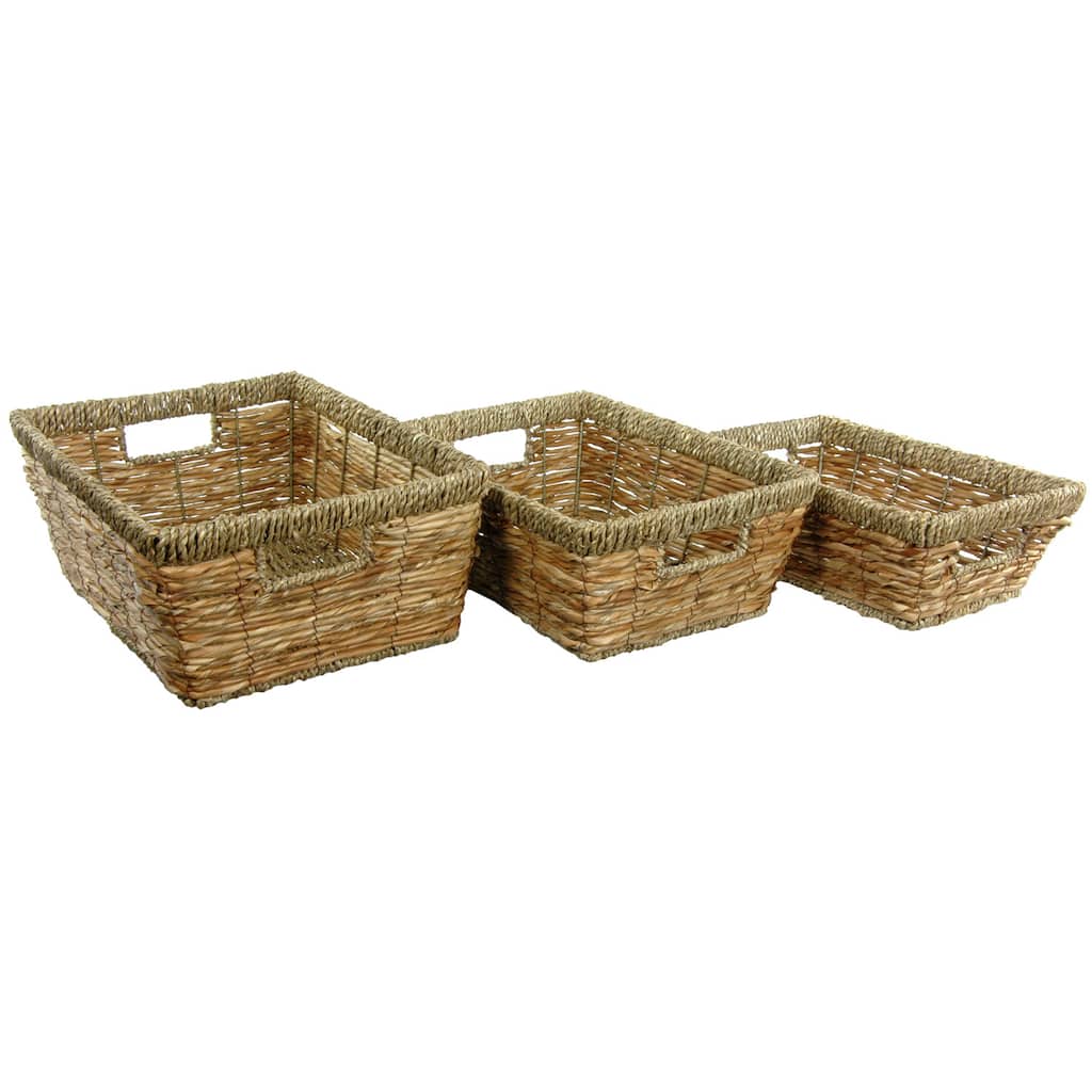 Handmade Hand Woven Open Tote Tray Set (China)
