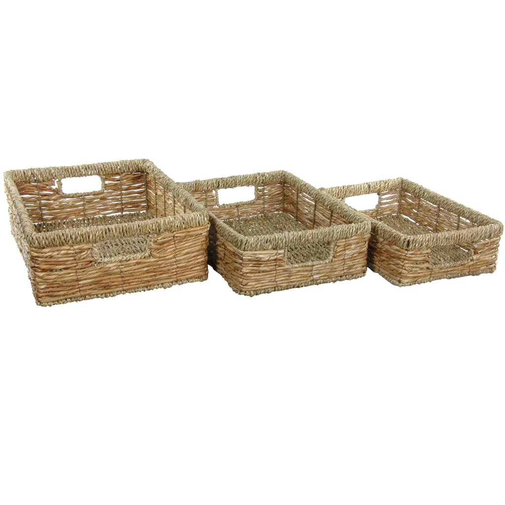 Hand Woven Low Basket Tray Set (China)