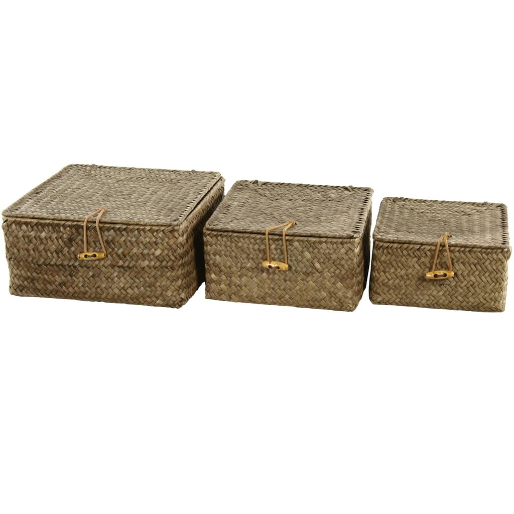 Hand Woven Covered Basket Set (China)