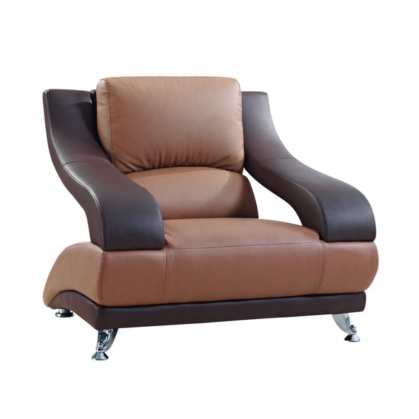 Two-tone Brown Bonded Leather Chair