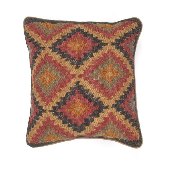 Shop Traditional Wool/ Jute Muliticolor Square Pillows (Set of 2