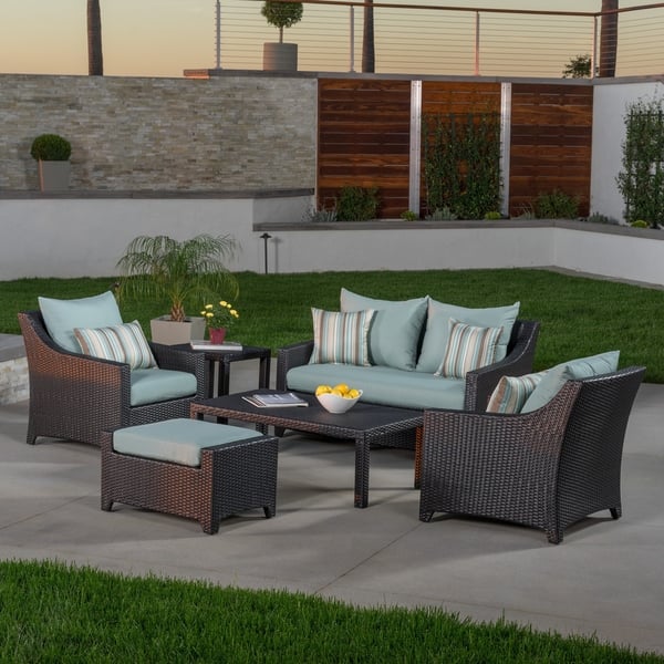 Shop Rst Brands Bliss 6 Piece Loveseat Chairs And Ottomans Patio