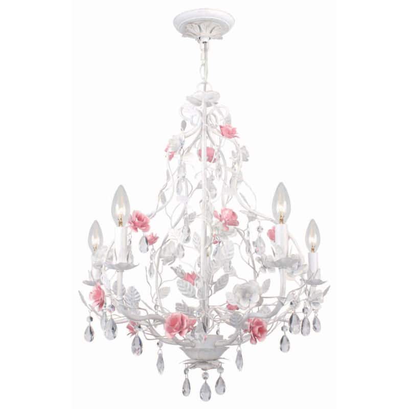 Lola 5-light Antique White Chandelier