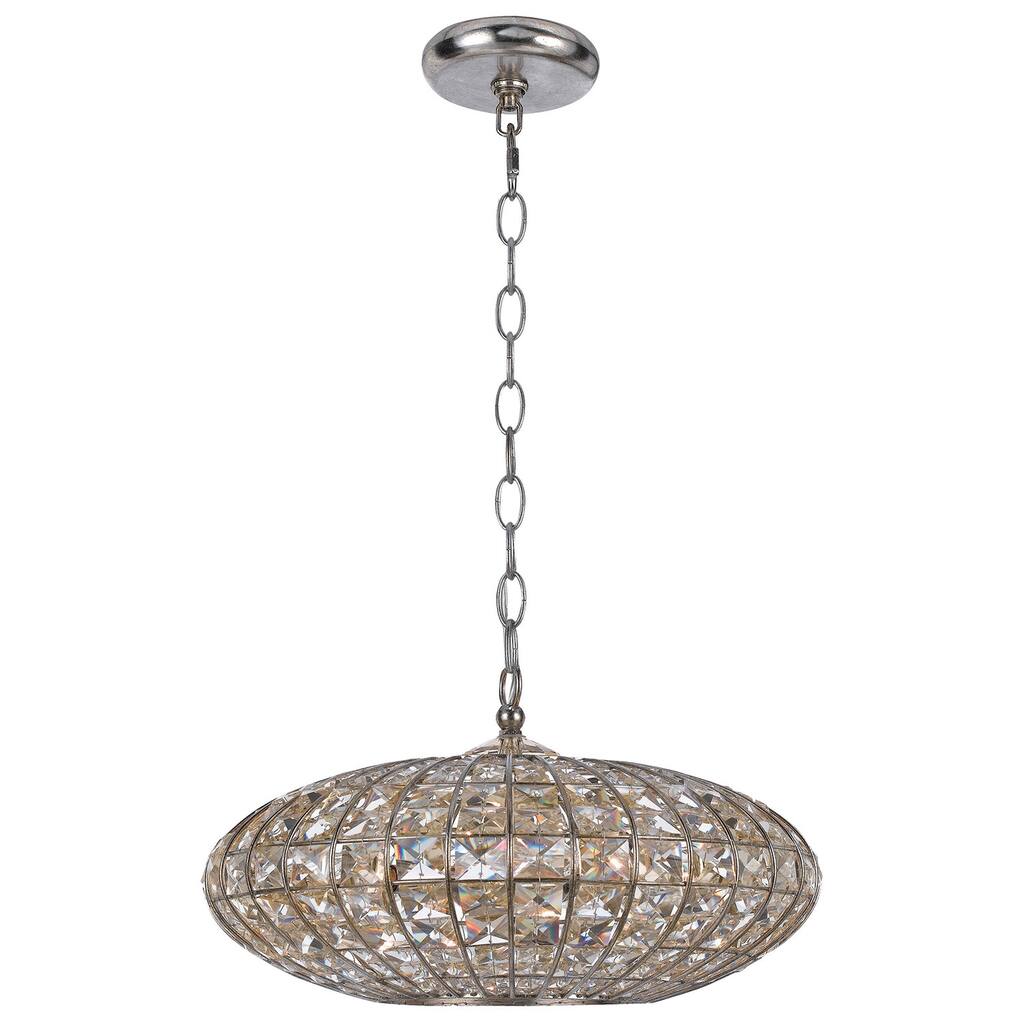 Solstice 5-light Silver/ Crystal Pendant - Silver