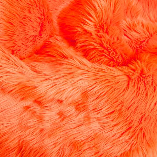 Cali Fabrics  Neon Orange Shag Faux Fur