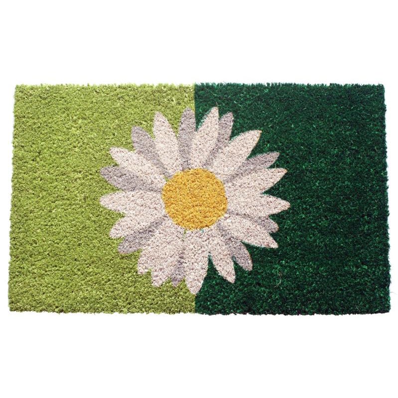 Entryways One Daisy on Green Coir Doormat