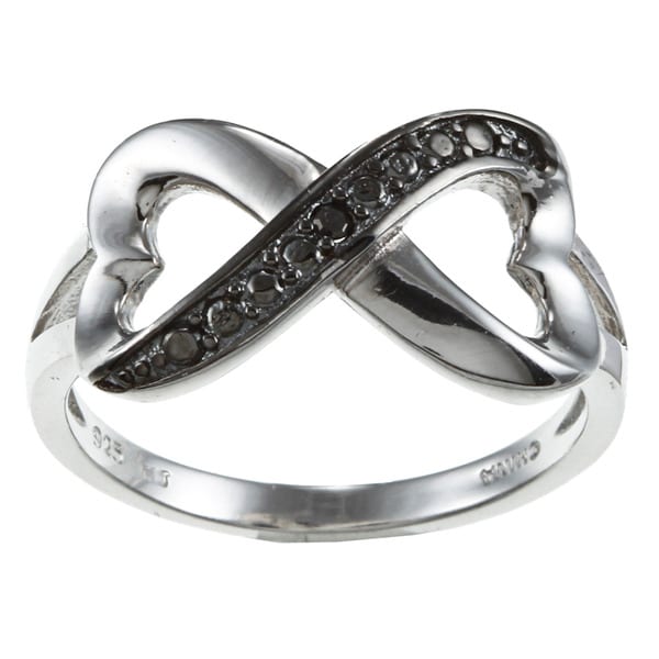 La Preciosa Sterling Silver Cubic Zirconia Heart Design Infinity Ring La Preciosa Cubic Zirconia Rings