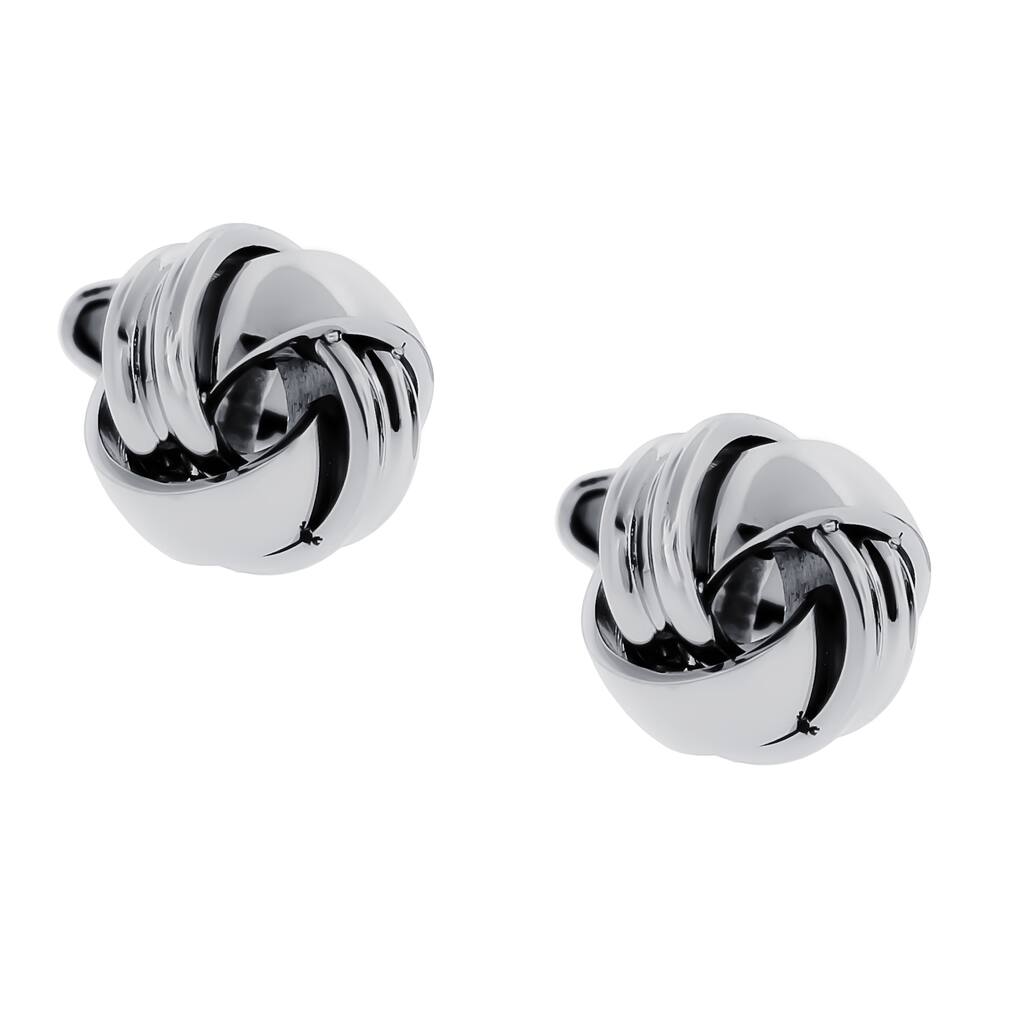 Stainless Steel Men's Knot Design Cuff Links