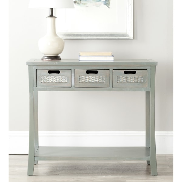 Shop Safavieh Autumn Blue/ Grey 3-drawer Console Table ...