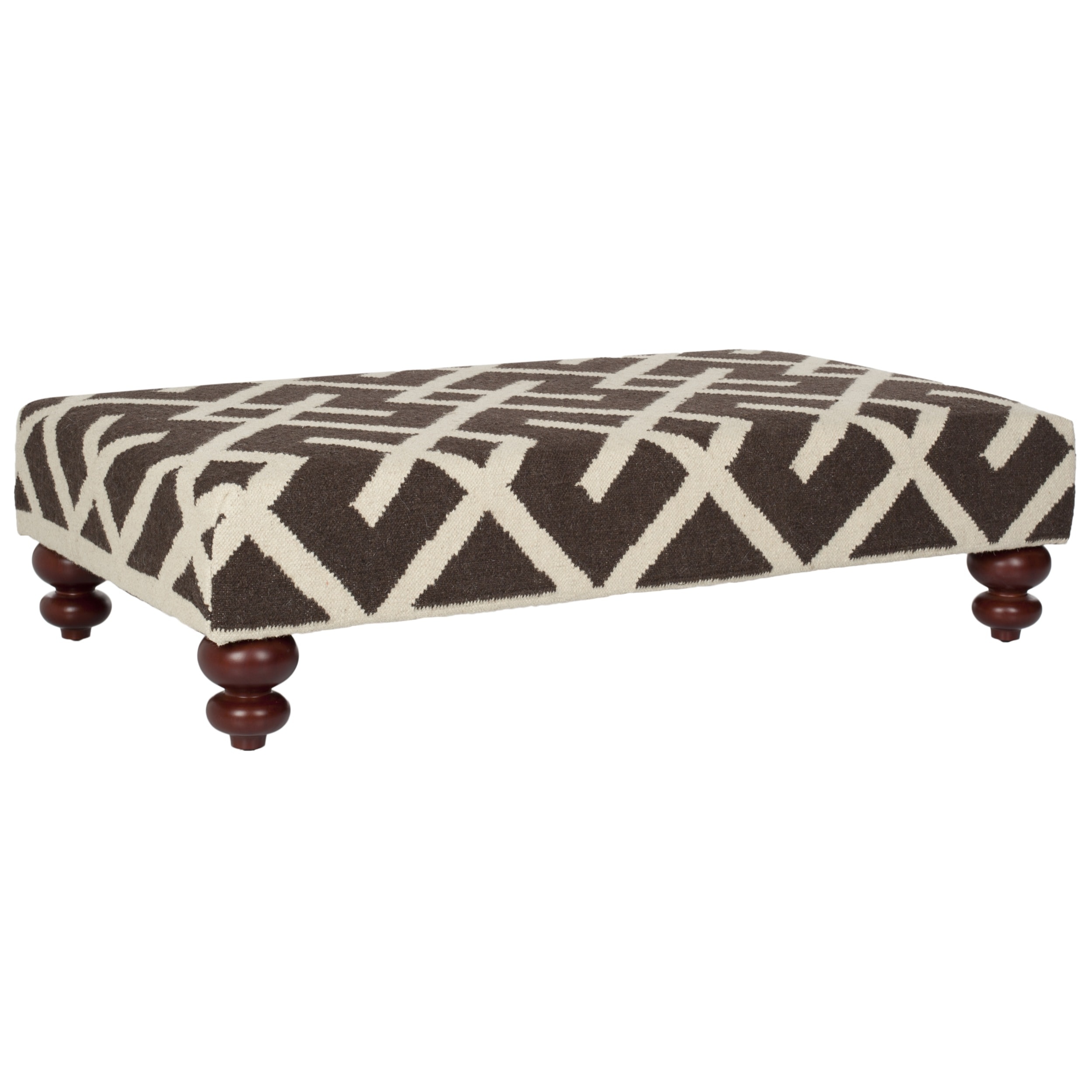 Cross Hatch Black Dhurrie Rug Ottoman Today $570.99 Sale $513.89