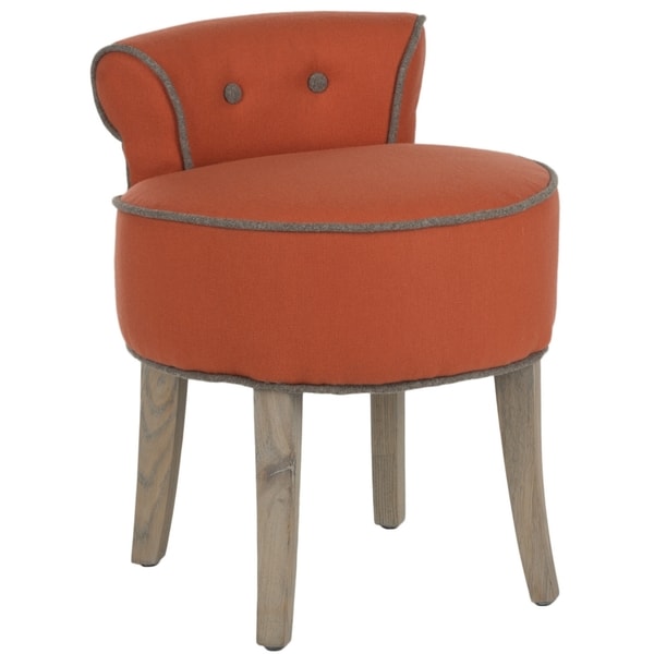 Safavieh Georgia Orange Vanity Stool - Free Shipping Today ...  Safavieh Georgia Orange Vanity Stool