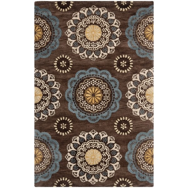 Safavieh Handmade Wyndham Dark Eggplant New Zealand Wool Rug - 4' x 6'