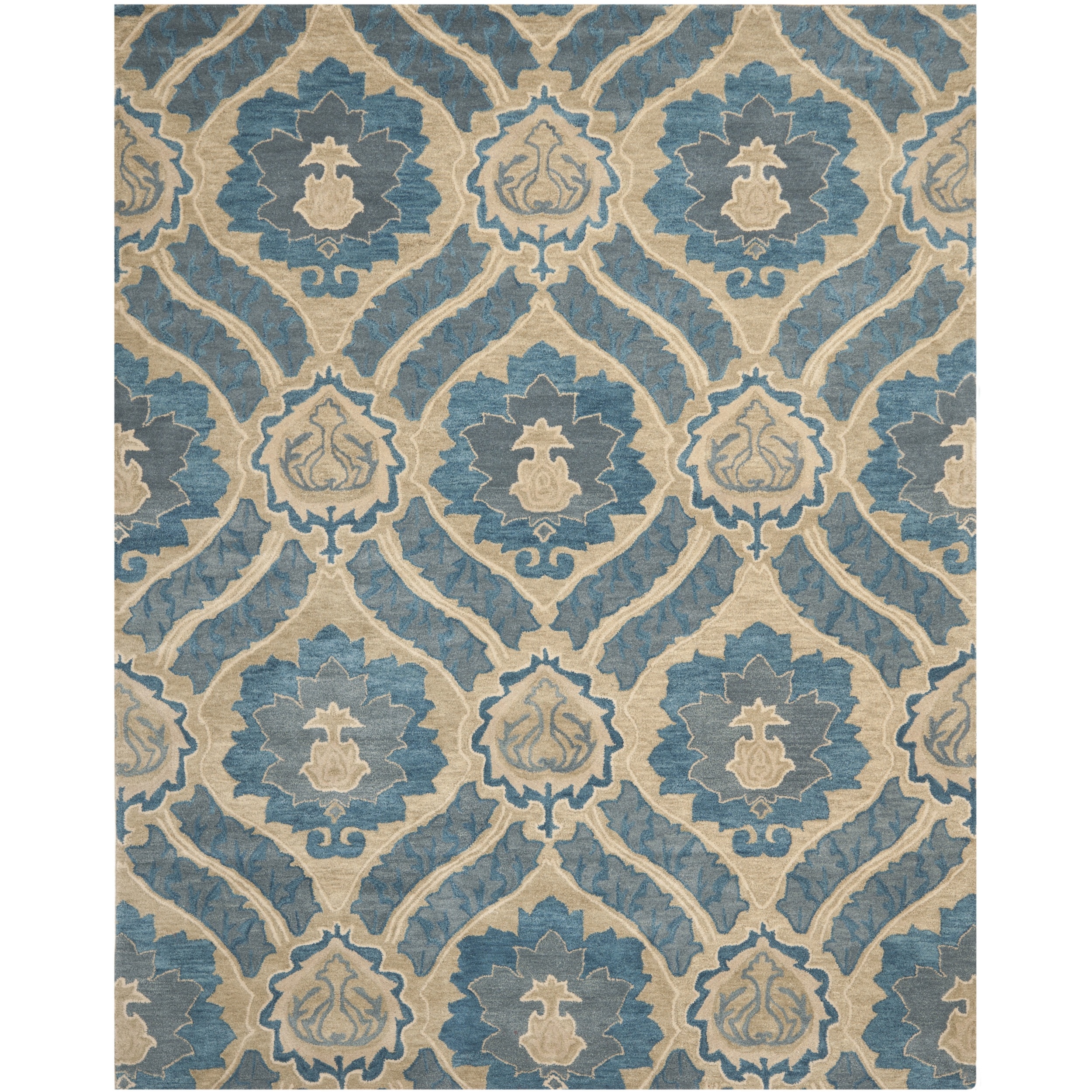 Safavieh Handmade Wyndham Contemporary Blue New Zealand Wool Rug (8 X 10)