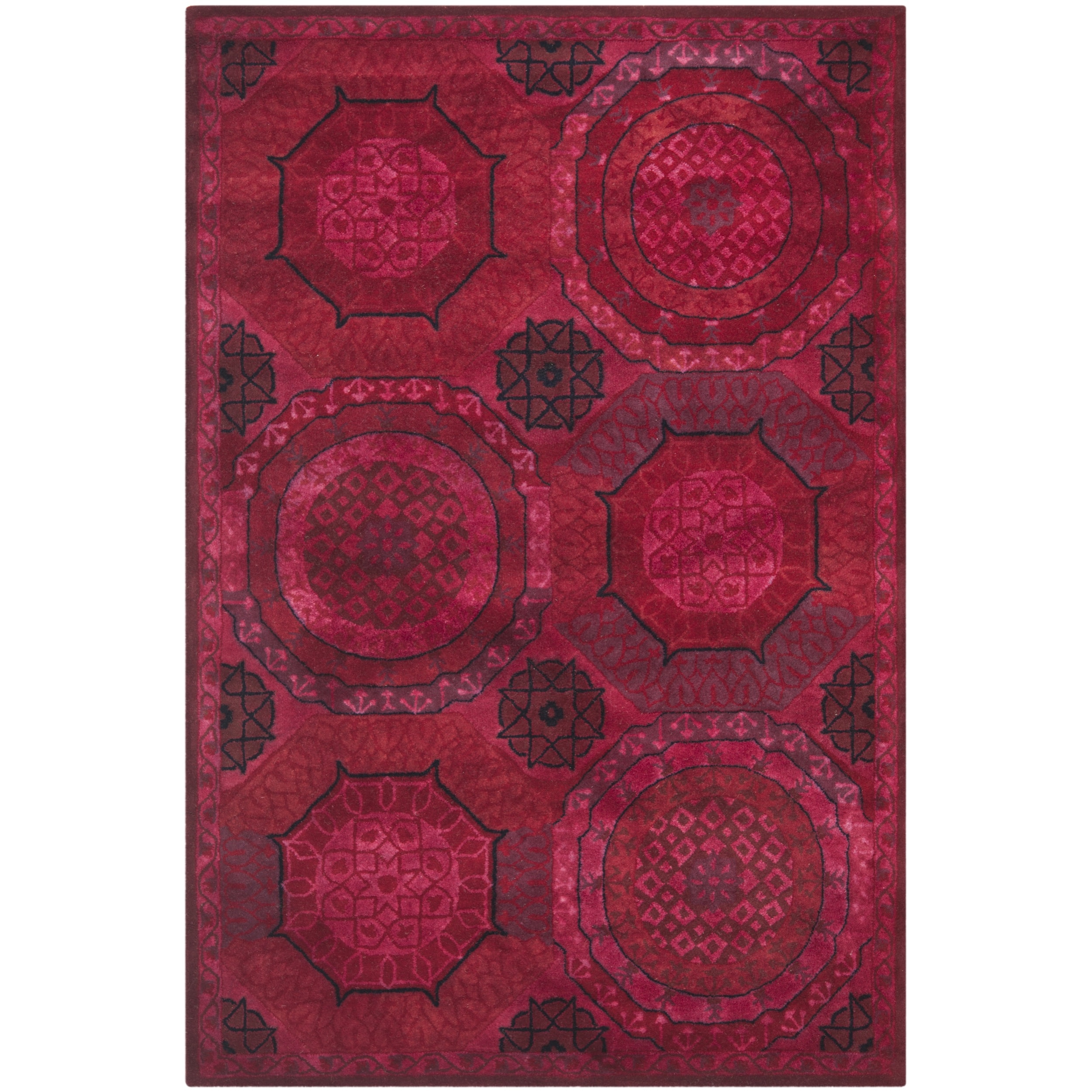 Safavieh Handmade Wyndham Red New Zealand Wool Rug (6 X 9)